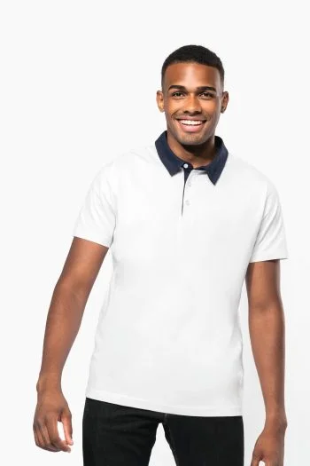 Tweekleurige herenpolo jersey