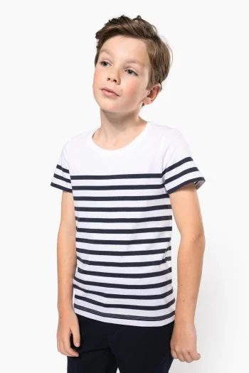 Marine-t-shirt ronde hals Bio kind