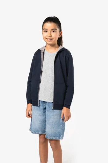 Kindersweater met rits en capuchon