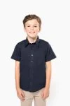 Kinder poplin overhemd korte mouwen