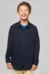 Kinder poplin overhemd lange mouwen