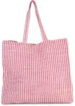 Gestreepte shopper van juco
