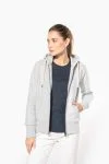 Vintage damessweater met rits en capuchon