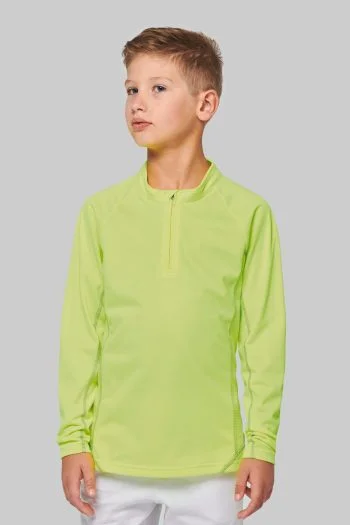 Sportshirt met lange mouwen ¼ ritssluiting voor kinderen
