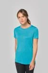 Damessport-T-shirt triblend met ronde hals