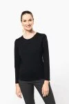 Supima® dames-T-shirt ronde hals lange mouwen
