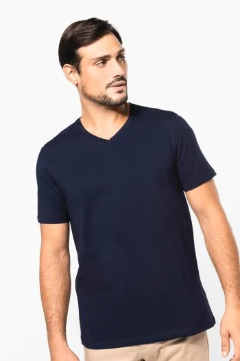 Supima® heren-t-shirt V-hals korte mouwen
