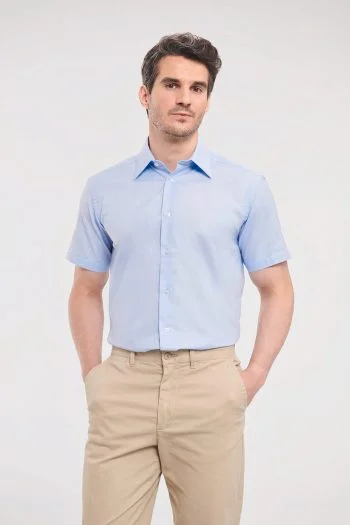Men s short sleeve tailored Oxford shirt