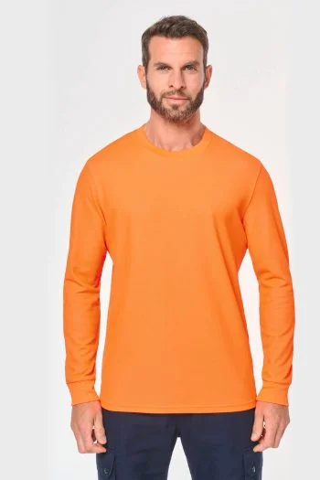 Duurzaam uniseks T-shirt lange mouwen katoen/polyester