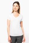 Dames-t-shirt Supima® V-hals korte mouwen